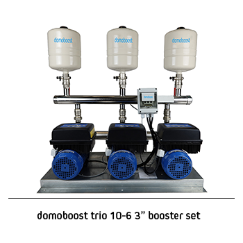 domoboost trio 10-6 3" booster set
domopac the solution for poor water pressure
